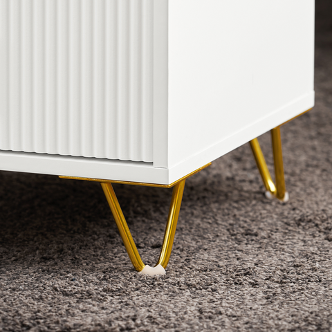 SoBuy FBT115-L-W Nachtkastje met 3 Schuifladen - Bijzettafel - Sofa Bijzettafel - Salontafel - Slaapkamertafel - Bedtafel