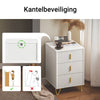 SoBuy FBT115-L-W Nachtkastje met 3 Schuifladen - Bijzettafel - Sofa Bijzettafel - Salontafel - Slaapkamertafel - Bedtafel