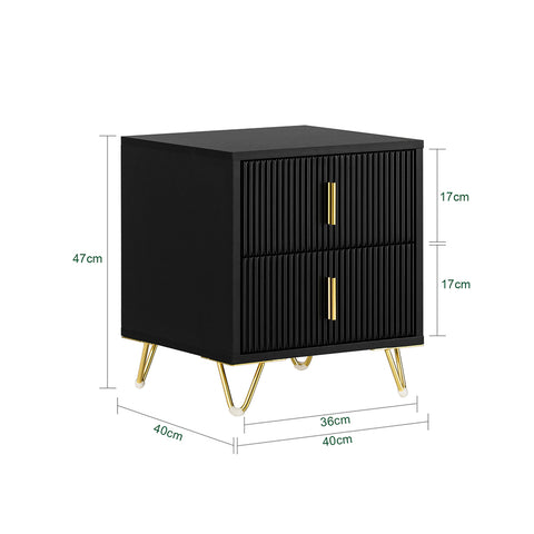 SoBuy FBT115-SCHx2 Set van 2 Nachtkastje met 2 Schuifladen - Bijzettafel- Salontafel - Slaapkamertafel - Bedtafel met 2 Lade