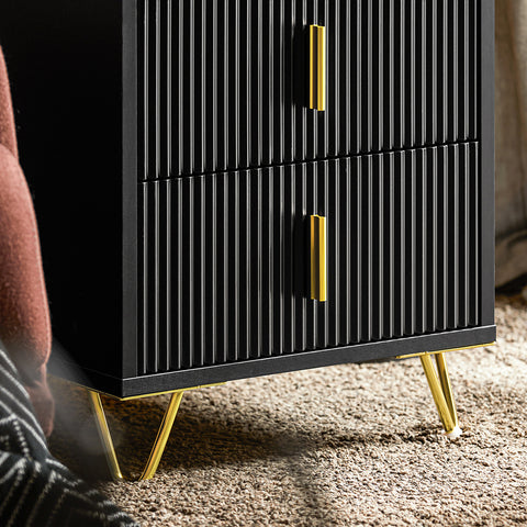 SoBuy FBT115-SCHx2 Set van 2 Nachtkastje met 2 Schuifladen - Bijzettafel- Salontafel - Slaapkamertafel - Bedtafel met 2 Lade
