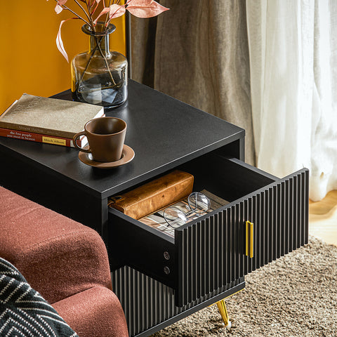 SoBuy FBT115-SCHx2 Set van 2 Nachtkastje met 2 Schuifladen - Bijzettafel- Salontafel - Slaapkamertafel - Bedtafel met 2 Lade