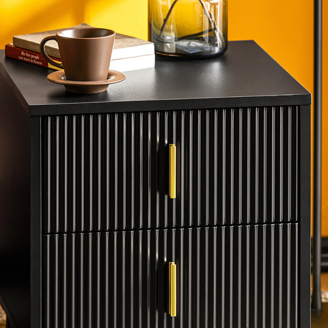 SoBuy FBT115-SCHx2 Set van 2 Nachtkastje met 2 Schuifladen - Bijzettafel- Salontafel - Slaapkamertafel - Bedtafel met 2 Lade