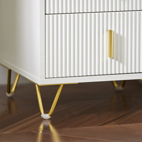 SoBuy FBT115-W Nachtkastje met 2 Schuifladen - Bijzettafel - Sofa Bijzettafel - Salontafel - Slaapkamertafel