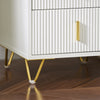 SoBuy FBT115-W Nachtkastje met 2 Schuifladen - Bijzettafel - Sofa Bijzettafel - Salontafel - Slaapkamertafel - Bedtafel met 2 Lade voor Woonkamer, Slaapkamer, Kantoor, Wit, 40x40x47cm