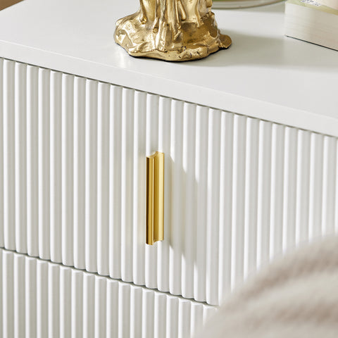SoBuy FBT115-W Nachtkastje met 2 Schuifladen - Bijzettafel - Sofa Bijzettafel - Salontafel - Slaapkamertafel