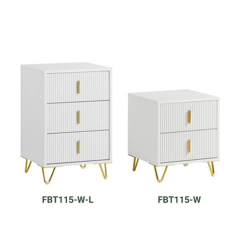 SoBuy FBT115-L-W Nachtkastje met 3 Schuifladen - Bijzettafel - Sofa Bijzettafel - Salontafel - Slaapkamertafel - Bedtafel