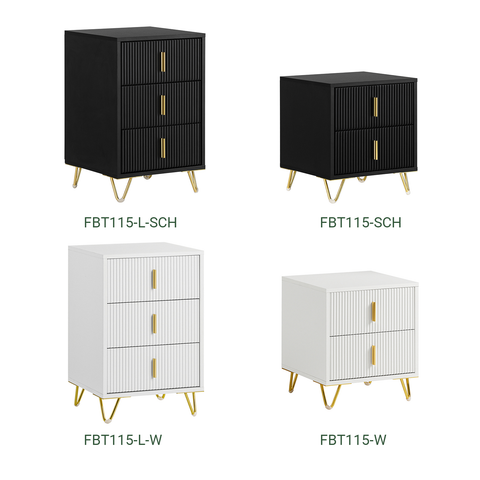 SoBuy FBT115-SCHx2 Set van 2 Nachtkastje met 2 Schuifladen - Bijzettafel- Salontafel - Slaapkamertafel - Bedtafel met 2 Lade