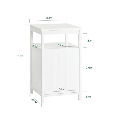 SoBuy FBT117-W Bijzettafel met 1 Schuifladen en 1 Plank, Sofa Bijzettafel, Salontafel, Nachtkastje, Slaapkamertafel