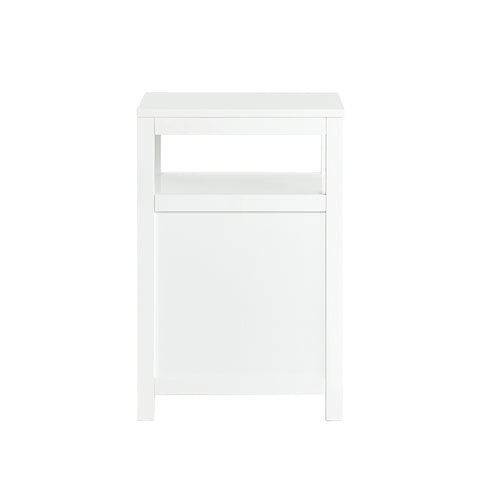 SoBuy FBT117-W Bijzettafel met 1 Schuifladen en 1 Plank, Sofa Bijzettafel, Salontafel, Nachtkastje, Slaapkamertafel
