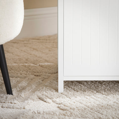 SoBuy FBT117-W Bijzettafel met 1 Schuifladen en 1 Plank, Sofa Bijzettafel, Salontafel, Nachtkastje, Slaapkamertafel
