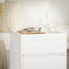 SoBuy FBT121-W Bijzettafel, Nachtkastje met 2 Schuifladen, Sofa Bijzettafel, Salontafel, Slaapkamertafel, Bedtafel