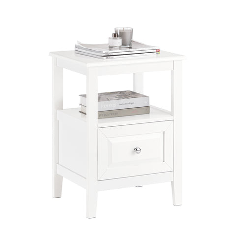 SoBuy FBT131-W Bijzettafel Nachtkastje, Sofa Bijzettafel,  Bedtafel voor Woonkamer, Slaapkamer, Kantoor