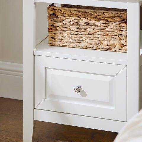 SoBuy FBT131-W Bijzettafel Nachtkastje, Sofa Bijzettafel,  Bedtafel voor Woonkamer, Slaapkamer, Kantoor