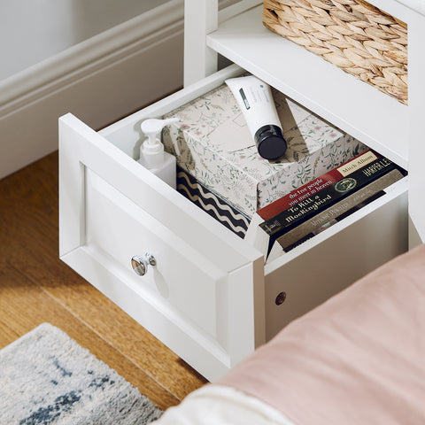 SoBuy FBT131-W Bijzettafel Nachtkastje, Sofa Bijzettafel,  Bedtafel voor Woonkamer, Slaapkamer, Kantoor