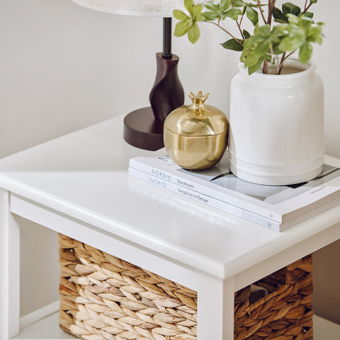 SoBuy FBT131-W Bijzettafel Nachtkastje, Sofa Bijzettafel,  Bedtafel voor Woonkamer, Slaapkamer, Kantoor