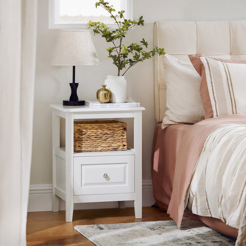 SoBuy FBT131-W Bijzettafel Nachtkastje, Sofa Bijzettafel,  Bedtafel voor Woonkamer, Slaapkamer, Kantoor