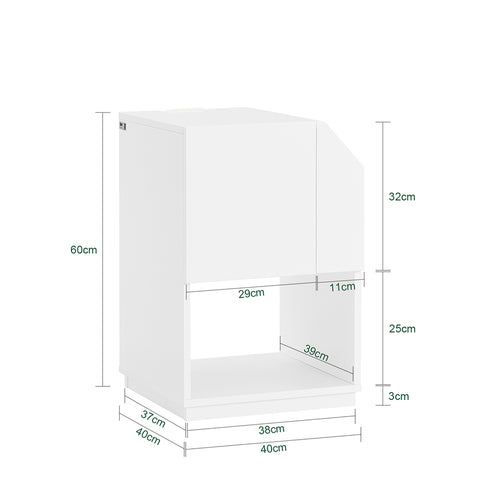 SoBuy FBT136-W Nachtkastje boxspringbed banktafel bijzettafel smal telefoontafel nachtkastje