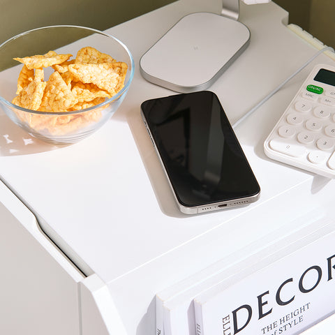 SoBuy FBT136-W Nachtkastje boxspringbed banktafel bijzettafel smal telefoontafel nachtkastje
