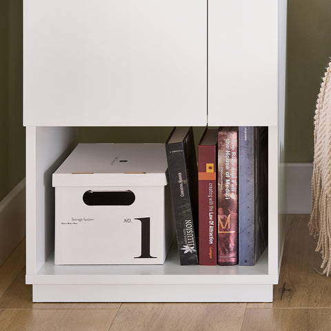 SoBuy FBT136-W Nachtkastje boxspringbed banktafel bijzettafel smal telefoontafel nachtkastje