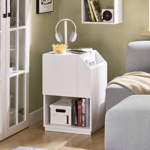 SoBuy FBT136-W Nachtkastje boxspringbed banktafel bijzettafel smal telefoontafel nachtkastje