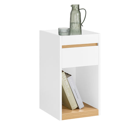 SoBuy FBT137-W Nachtkastje met lade Nachtkastje Sofa Einde Bijzettafel Telefoon Koffietafel Bedtafel Salontafel