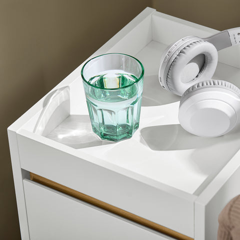 SoBuy FBT137-W Nachtkastje met lade Nachtkastje Sofa Einde Bijzettafel Telefoon Koffietafel Bedtafel Salontafel