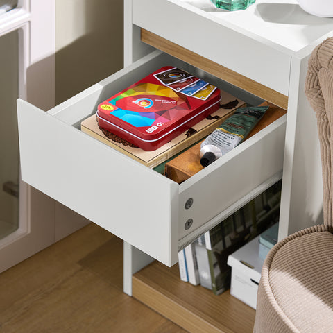SoBuy FBT137-W Nachtkastje met lade Nachtkastje Sofa Einde Bijzettafel Telefoon Koffietafel Bedtafel Salontafel