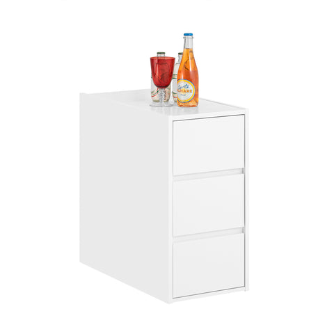 SoBuy FBT144-W Bijzettafel banktafel nachtkastje boxspringbed smal telefoontafel nachtkastje archiefkast wit BHT ca. 30x60x60cm