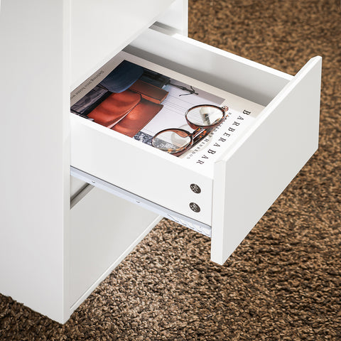 SoBuy FBT144-W Bijzettafel banktafel nachtkastje boxspringbed smal telefoontafel nachtkastje archiefkast wit BHT ca. 30x60x60cm