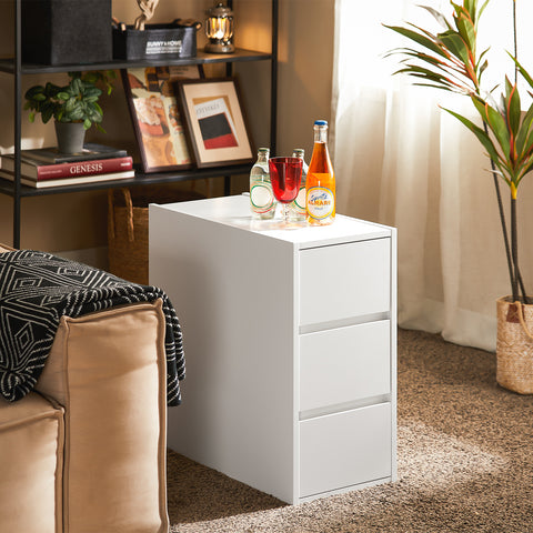 SoBuy FBT144-W Bijzettafel banktafel nachtkastje boxspringbed smal telefoontafel nachtkastje archiefkast wit BHT ca. 30x60x60cm