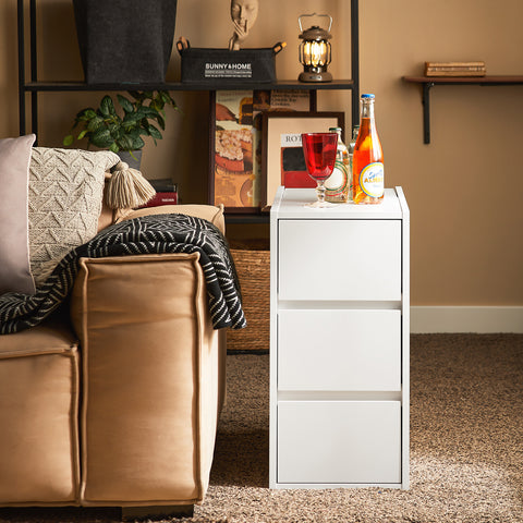 SoBuy FBT144-W Bijzettafel banktafel nachtkastje boxspringbed smal telefoontafel nachtkastje archiefkast wit BHT ca. 30x60x60cm