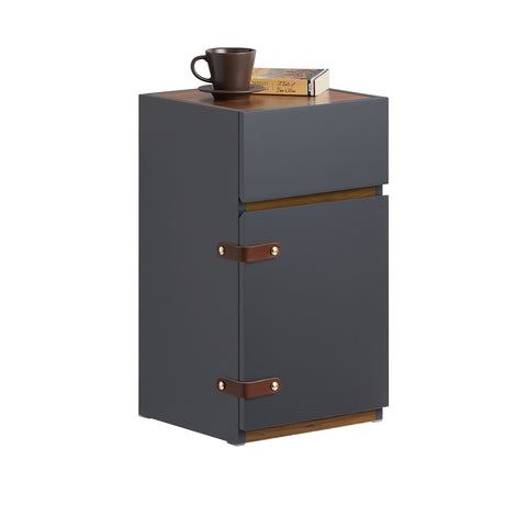 SoBuy FBT146-DG Nachtkastje, bankpunt, nachtkastje, bijzettafel, salontafel met 1 lade en 1 deur voor woonkamer, slaapkamer