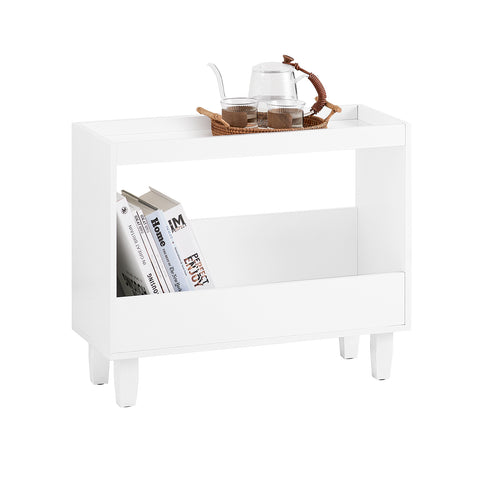 SoBuy FBT147-W Nachtkastje boxspringbed nachtkastje nachtkastje bijzettafel nisrek badkamerrek smal wit BHT ca. 60x50x25cm