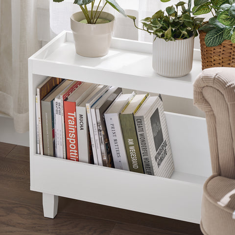 SoBuy FBT147-W Nachtkastje boxspringbed nachtkastje nachtkastje bijzettafel nisrek badkamerrek smal wit BHT ca. 60x50x25cm