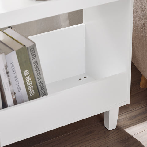 SoBuy FBT147-W Nachtkastje boxspringbed nachtkastje nachtkastje bijzettafel nisrek badkamerrek smal wit BHT ca. 60x50x25cm