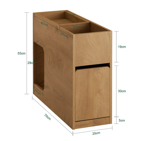 SoBuy FBT158-N Sofa bijzettafel met 1 afneembaar blad, 1 schuiflade en 1 open vak