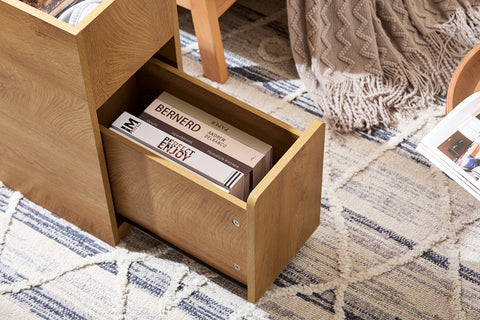 SoBuy FBT158-N Sofa bijzettafel met 1 afneembaar blad, 1 schuiflade en 1 open vak