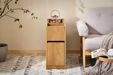SoBuy FBT158-N Sofa bijzettafel met 1 afneembaar blad, 1 schuiflade en 1 open vak