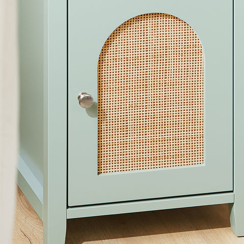 SoBuy FBT159-GR Bankpunt bijzettafel met 1 lade, 1 deur en 2 open vakken