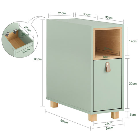 SoBuy FBT161-GR Sofapunt, bijzettafel, multifunctionele salontafel, nachtkastje met inklapbaar blad en lade