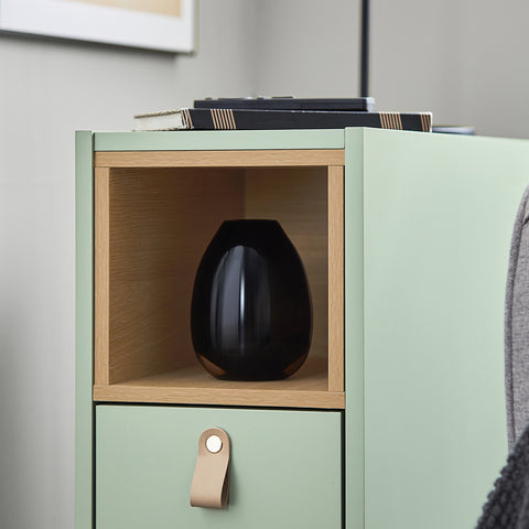 SoBuy FBT161-GR Sofapunt, bijzettafel, multifunctionele salontafel, nachtkastje met inklapbaar blad en lade