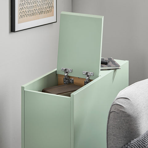 SoBuy FBT161-GR Sofapunt, bijzettafel, multifunctionele salontafel, nachtkastje met inklapbaar blad en lade
