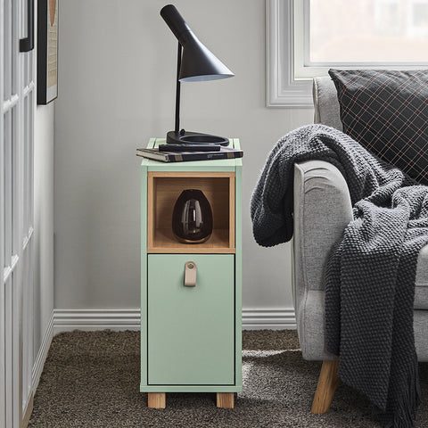 SoBuy FBT161-GR Sofapunt, bijzettafel, multifunctionele salontafel, nachtkastje met inklapbaar blad en lade