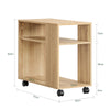 SoBuy FBT34-N Verrijdbare Bijzettafel met Wielen – 2-Laags Opbergtafel / Mobiele Boekenkast voor Woonkamer, Slaapkamer & Kantoor – 70×35×60 cm, Naturel