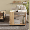 SoBuy FBT34-N Verrijdbare Bijzettafel met Wielen – 2-Laags Opbergtafel / Mobiele Boekenkast voor Woonkamer, Slaapkamer & Kantoor – 70×35×60 cm, Naturel