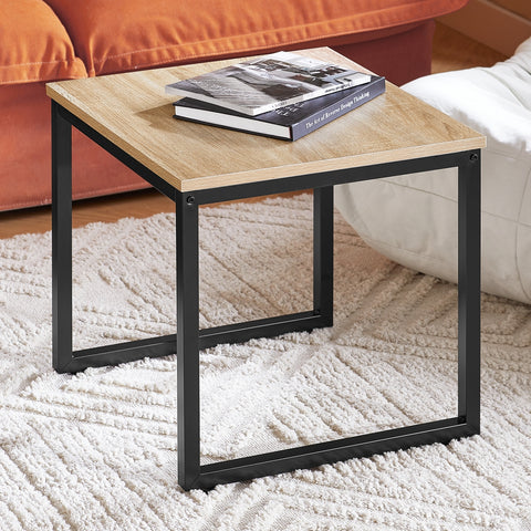 SoBuy FBT42-N Set van 2 Salontafels Bijzettafel - Natuurlook ââââ‚?Metaal
