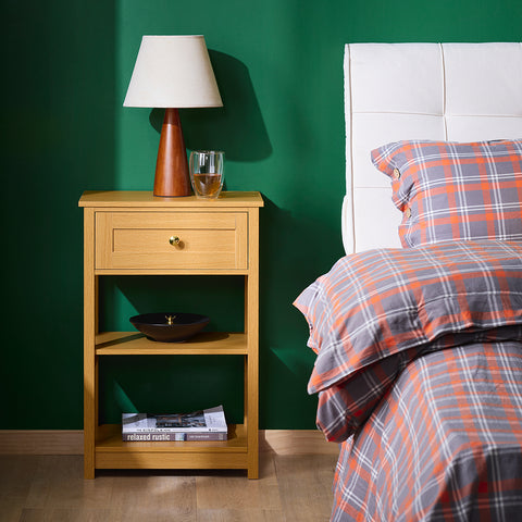 SoBuy FBT46-N Bijzettafel Nachtkastje Salontafel Voor de slaapkamer in Zwar
