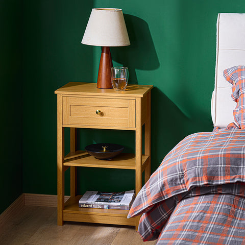 SoBuy FBT46-N Bijzettafel Nachtkastje Salontafel Voor de slaapkamer in Zwar