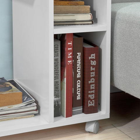 SoBuy FBT48-W Bijzettafel met gleuf | voor iPad | Salontafel | C vorm | wit
