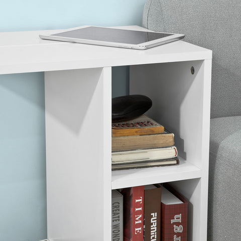 SoBuy FBT48-W Bijzettafel met gleuf | voor iPad | Salontafel | C vorm | wit